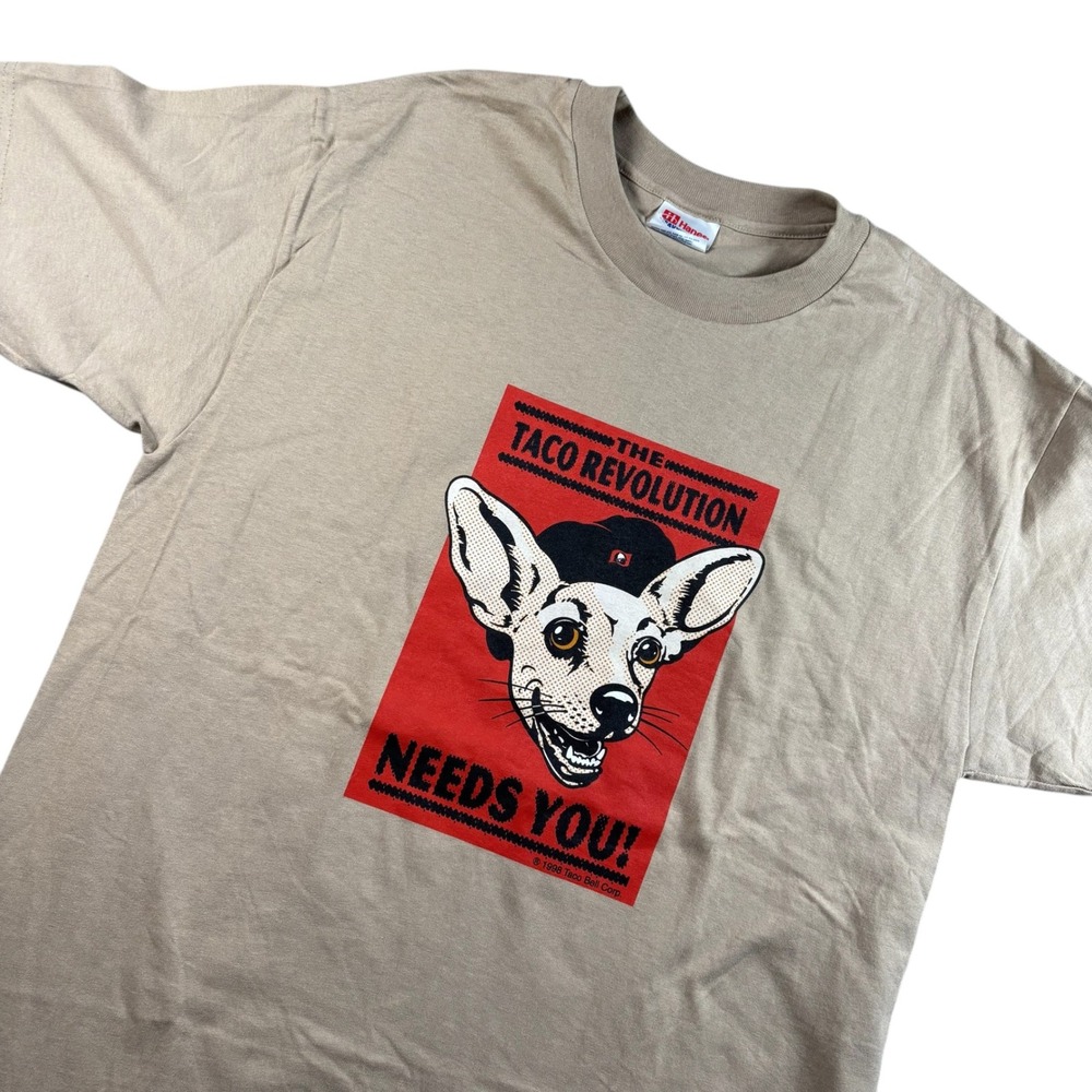 VTG 1998 90s Taco Bell The Taco Revolution Needs You Chihuahua T-Shirt L funny